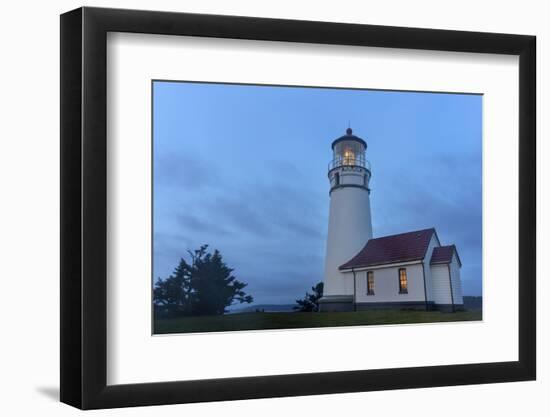 Lighthouse in Evening Light at Cape Blanco State Park, Oregon, USA-Chuck Haney-Framed Photographic Print