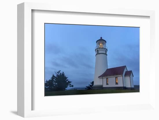 Lighthouse in Evening Light at Cape Blanco State Park, Oregon, USA-Chuck Haney-Framed Photographic Print