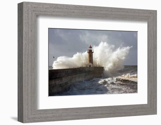 Lighthouse in Foz of Douro, Portugal-jpcasais-Framed Photographic Print