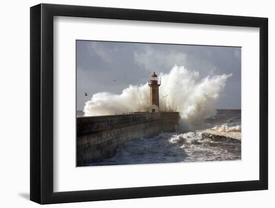 Lighthouse in Foz of Douro, Portugal-jpcasais-Framed Photographic Print