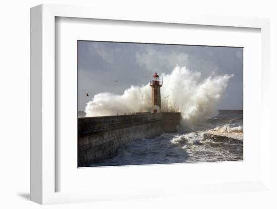 Lighthouse in Foz of Douro, Portugal-jpcasais-Framed Photographic Print