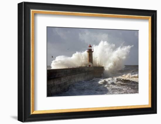 Lighthouse in Foz of Douro, Portugal-jpcasais-Framed Photographic Print