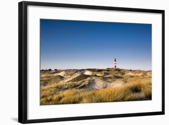 Lighthouse in the Dunes, Amrum Island, Northern Frisia, Schleswig-Holstein, Germany-Sabine Lubenow-Framed Photographic Print