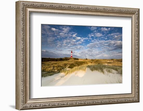 Lighthouse in the Dunes, Amrum Island, Northern Frisia, Schleswig-Holstein, Germany-Sabine Lubenow-Framed Photographic Print