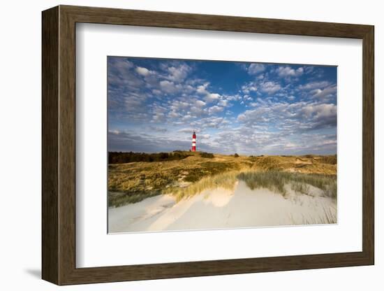 Lighthouse in the Dunes, Amrum Island, Northern Frisia, Schleswig-Holstein, Germany-Sabine Lubenow-Framed Photographic Print