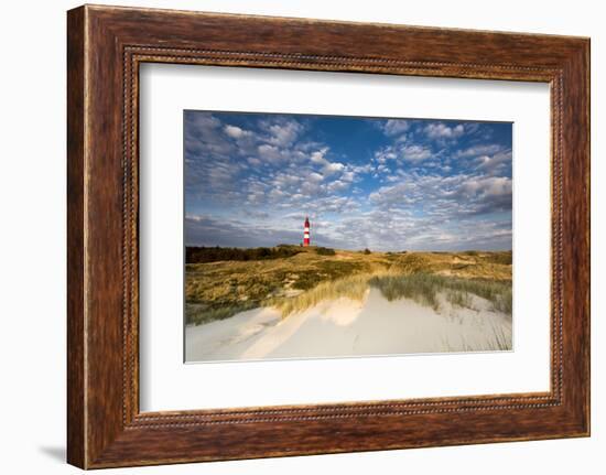 Lighthouse in the Dunes, Amrum Island, Northern Frisia, Schleswig-Holstein, Germany-Sabine Lubenow-Framed Photographic Print