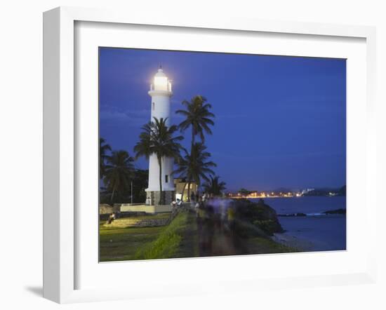 Lighthouse in the Fort at Dusk, Galle, Southern Province, Sri Lanka-Ian Trower-Framed Photographic Print