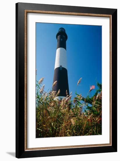 Lighthouse in the Marsh, Fire Island, New York-George Oze-Framed Photographic Print