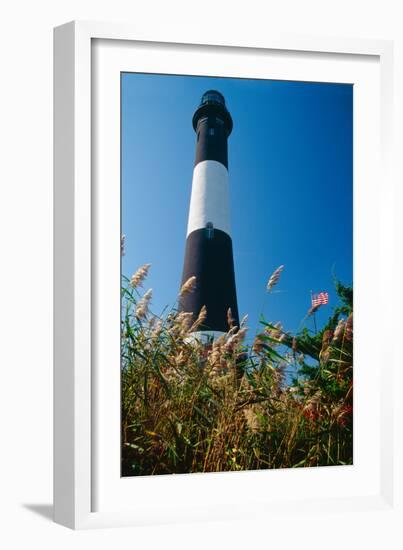 Lighthouse in the Marsh, Fire Island, New York-George Oze-Framed Photographic Print