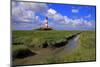 Lighthouse in the Wadden Sea National Park, Westerhever, Schleswig-Holstein, Germany, Europe-Hans-Peter Merten-Mounted Photographic Print