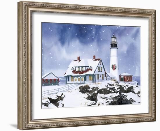 Lighthouse in Winter-William Vanderdasson-Framed Giclee Print