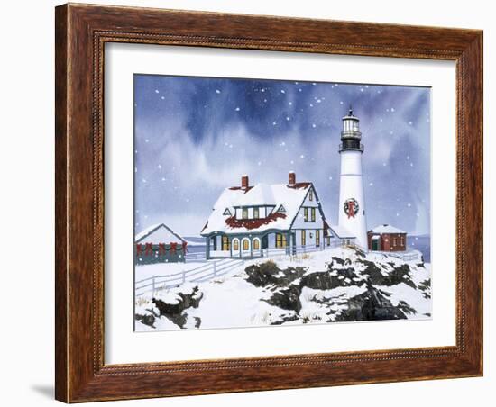 Lighthouse in Winter-William Vanderdasson-Framed Giclee Print