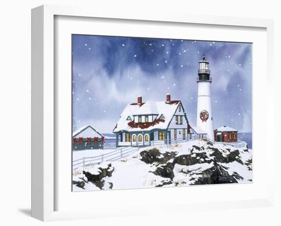Lighthouse in Winter-William Vanderdasson-Framed Giclee Print