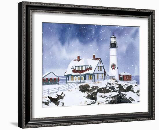 Lighthouse in Winter-William Vanderdasson-Framed Giclee Print