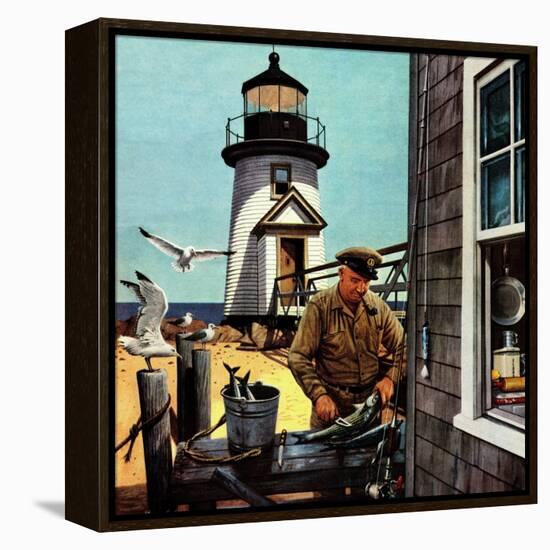 "Lighthouse Keeper", June 26, 1954-Stevan Dohanos-Framed Premier Image Canvas