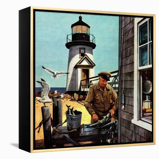 "Lighthouse Keeper", June 26, 1954-Stevan Dohanos-Framed Premier Image Canvas