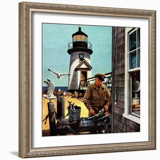 "Lighthouse Keeper", June 26, 1954-Stevan Dohanos-Framed Giclee Print