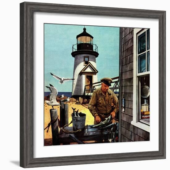 "Lighthouse Keeper", June 26, 1954-Stevan Dohanos-Framed Giclee Print