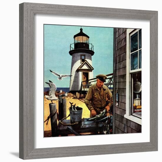 "Lighthouse Keeper", June 26, 1954-Stevan Dohanos-Framed Giclee Print