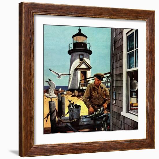 "Lighthouse Keeper", June 26, 1954-Stevan Dohanos-Framed Giclee Print