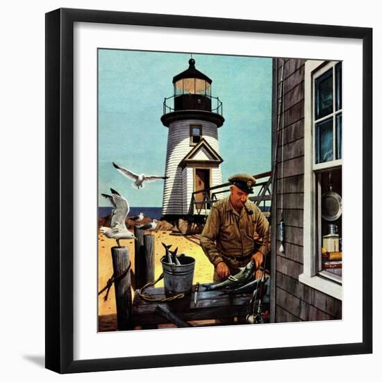 "Lighthouse Keeper", June 26, 1954-Stevan Dohanos-Framed Giclee Print