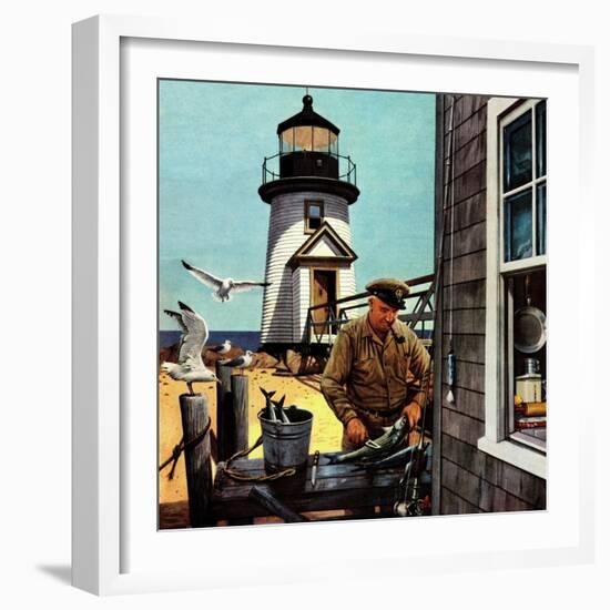 "Lighthouse Keeper", June 26, 1954-Stevan Dohanos-Framed Giclee Print