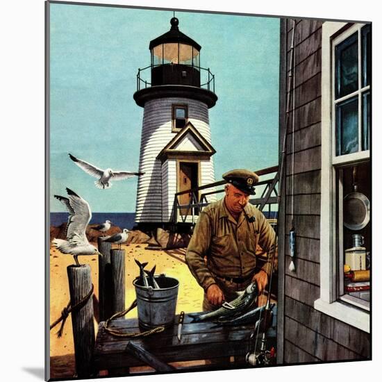 "Lighthouse Keeper", June 26, 1954-Stevan Dohanos-Mounted Giclee Print