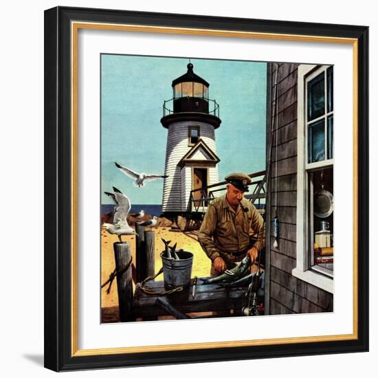 "Lighthouse Keeper", June 26, 1954-Stevan Dohanos-Framed Giclee Print