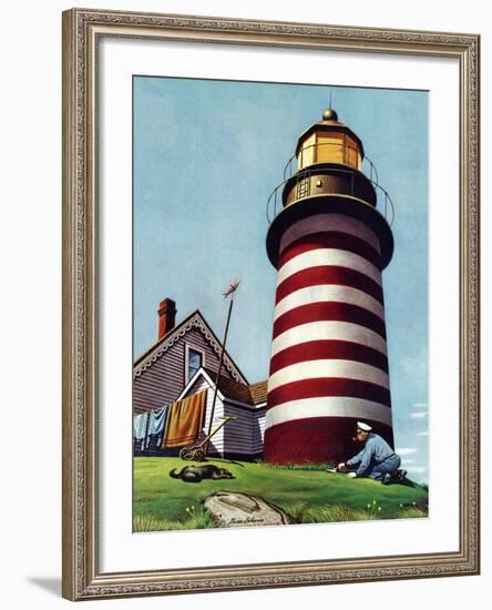 "Lighthouse Keeper," September 22, 1945-Stevan Dohanos-Framed Giclee Print