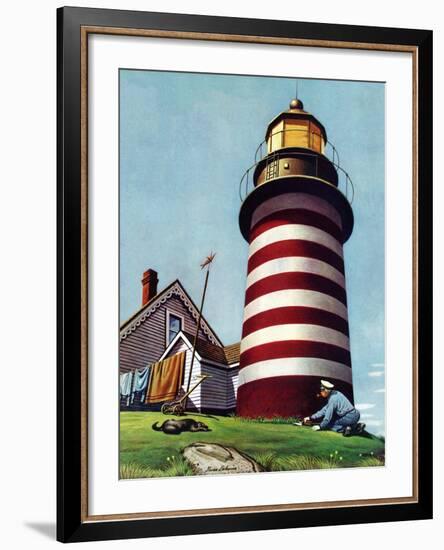 "Lighthouse Keeper," September 22, 1945-Stevan Dohanos-Framed Giclee Print