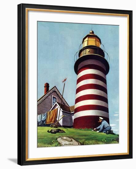 "Lighthouse Keeper," September 22, 1945-Stevan Dohanos-Framed Giclee Print