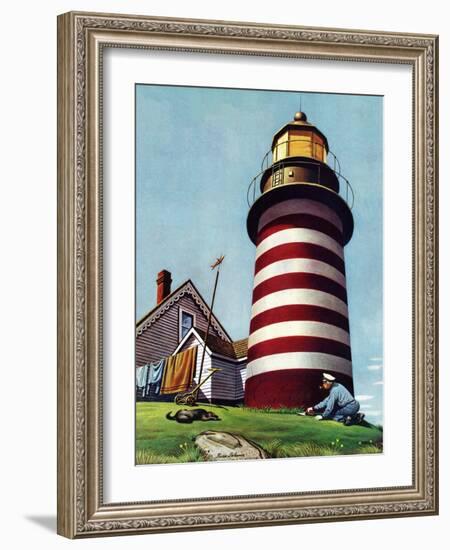 "Lighthouse Keeper," September 22, 1945-Stevan Dohanos-Framed Giclee Print