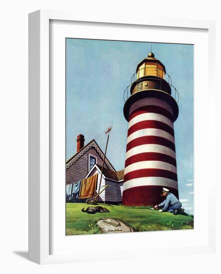 "Lighthouse Keeper," September 22, 1945-Stevan Dohanos-Framed Giclee Print