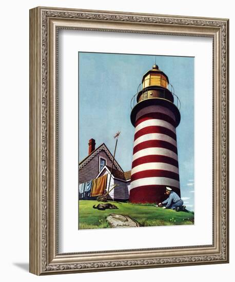 "Lighthouse Keeper," September 22, 1945-Stevan Dohanos-Framed Giclee Print