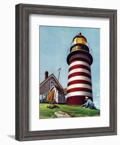 "Lighthouse Keeper," September 22, 1945-Stevan Dohanos-Framed Giclee Print