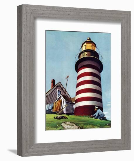 "Lighthouse Keeper," September 22, 1945-Stevan Dohanos-Framed Giclee Print