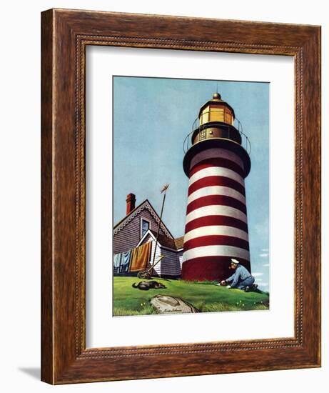 "Lighthouse Keeper," September 22, 1945-Stevan Dohanos-Framed Giclee Print