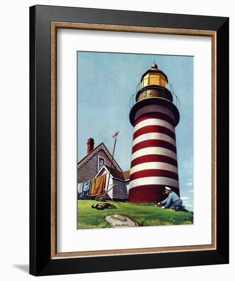 "Lighthouse Keeper," September 22, 1945-Stevan Dohanos-Framed Giclee Print