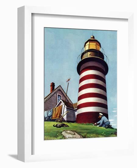 "Lighthouse Keeper," September 22, 1945-Stevan Dohanos-Framed Giclee Print