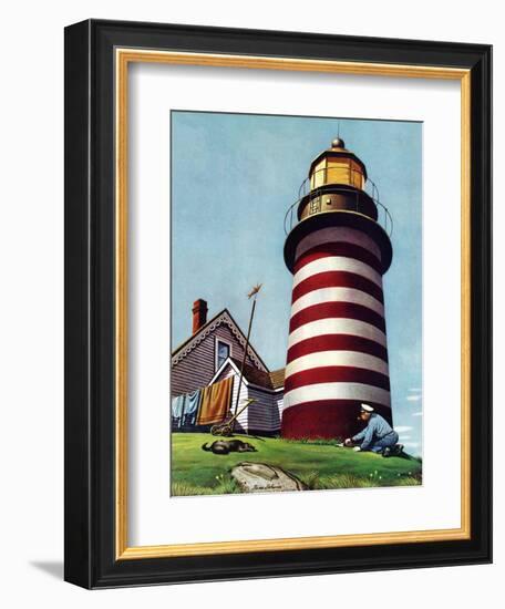 "Lighthouse Keeper," September 22, 1945-Stevan Dohanos-Framed Giclee Print