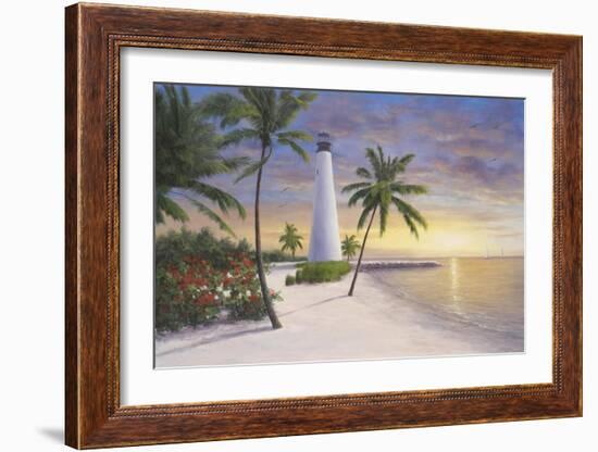 Lighthouse, Key Biscayne-Diane Romanello-Framed Art Print