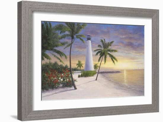 Lighthouse, Key Biscayne-Diane Romanello-Framed Art Print