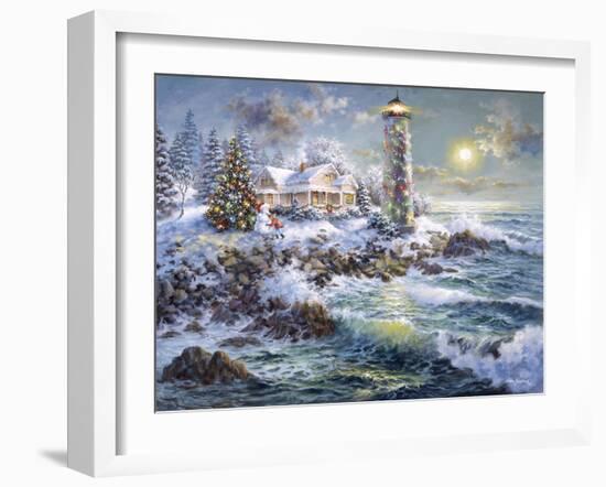 Lighthouse Merriment-Nicky Boehme-Framed Giclee Print