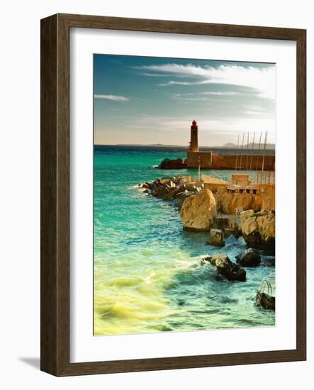 Lighthouse - Nice Port - France-Philippe Hugonnard-Framed Photographic Print