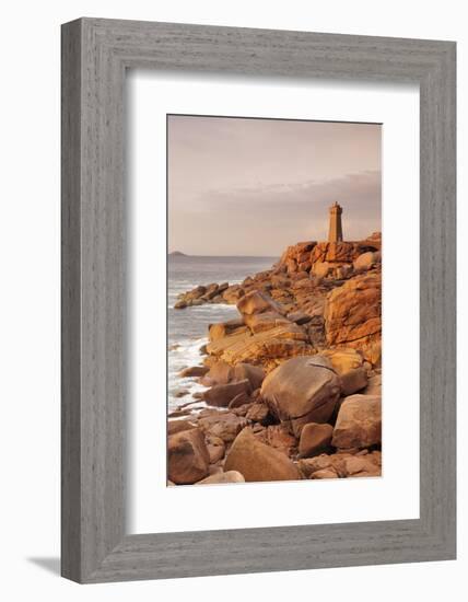 Lighthouse of Meen Ruz, Ploumanach, Cote De Granit Rose, Cotes D'Armor, Brittany, France, Europe-Markus Lange-Framed Photographic Print