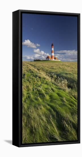 Lighthouse of Westerhever (Municipality), Schleswig-Holstein, Germany-Rainer Mirau-Framed Premier Image Canvas