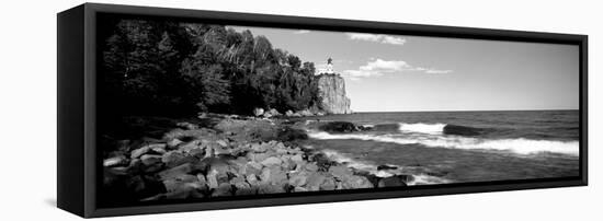 Lighthouse on a Cliff, Split Rock Lighthouse, Lake Superior, Minnesota, USA-null-Framed Premier Image Canvas