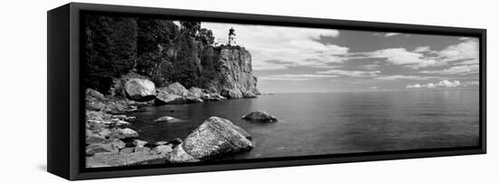 Lighthouse on a Cliff, Split Rock Lighthouse, Lake Superior, Minnesota, USA-null-Framed Premier Image Canvas