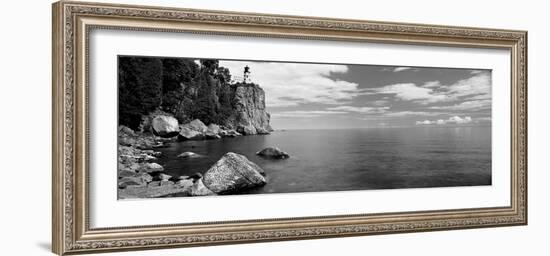 Lighthouse on a Cliff, Split Rock Lighthouse, Lake Superior, Minnesota, USA-null-Framed Photographic Print