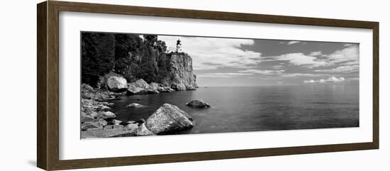 Lighthouse on a Cliff, Split Rock Lighthouse, Lake Superior, Minnesota, USA-null-Framed Photographic Print